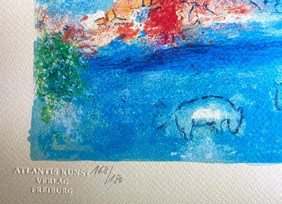 Marc Chagall Lithograph Coa Original Hand-Signed Pen Hand-Numbered