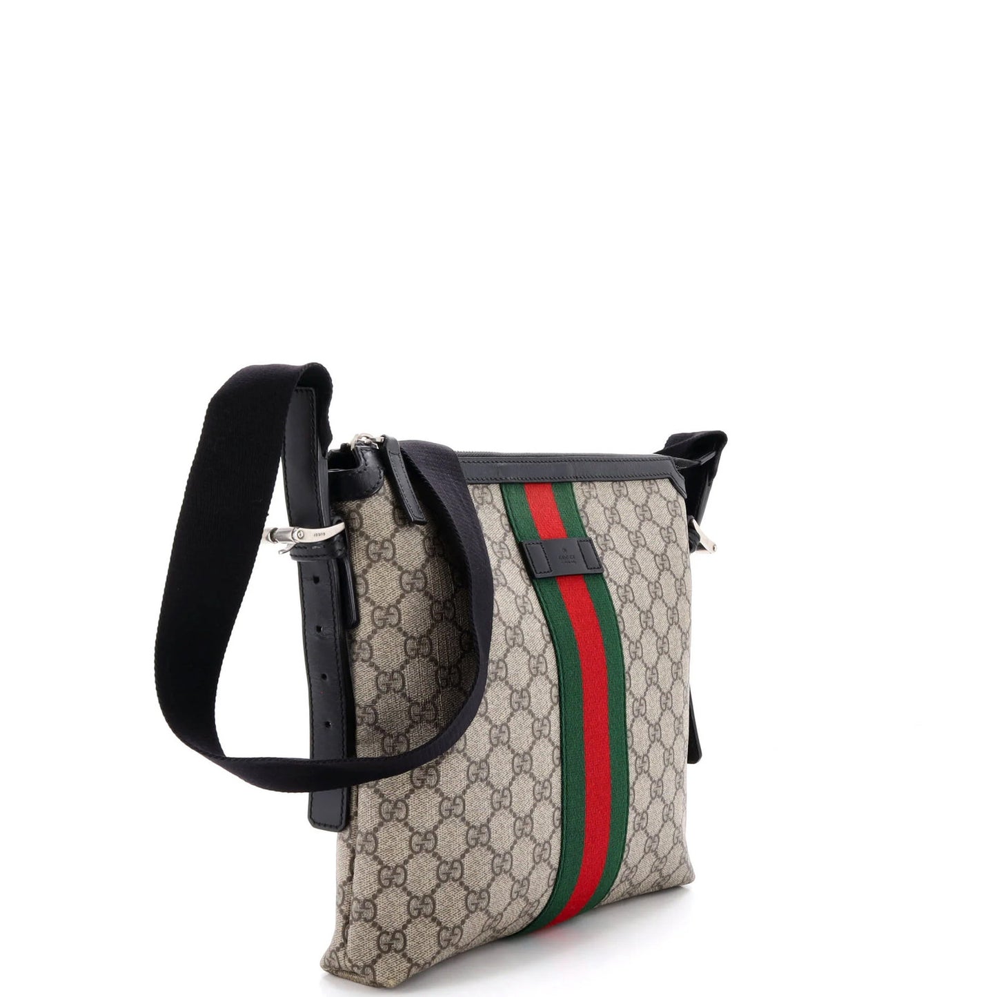 Gucci Web Messenger Bag Gg Coated Canvas Medium