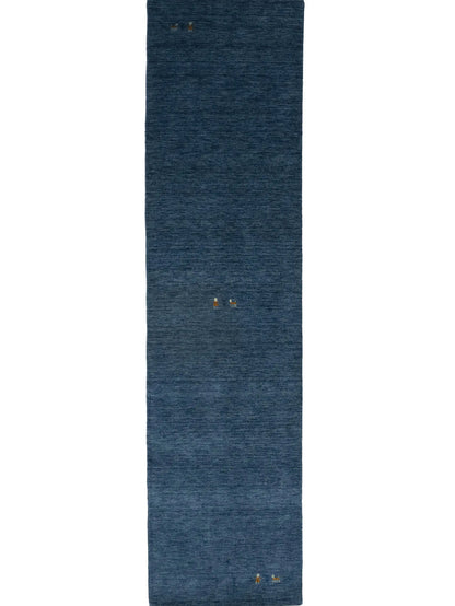 Modern Gabbeh Runner Rug 3X10 Ft Steel Blue