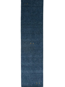 Modern Gabbeh Runner Rug 3X10 Ft Steel Blue