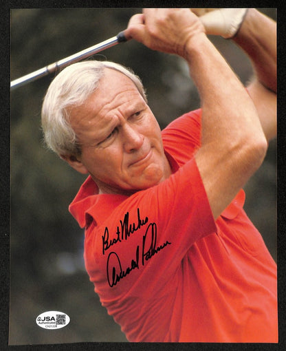 Arnold Palmer Signed/Inscribed 8X10 Photo Pga Masters Champ Jsa 198836