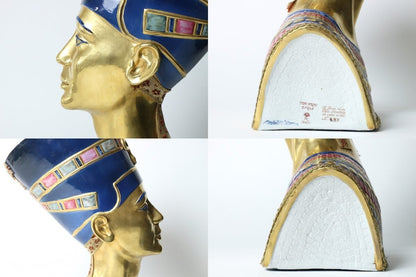 Capodimonte Porcelain Figurine Busts Of Nefertiti And Tutankhamen Pair