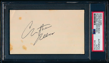 Christopher Reeve Autographed 3X5 Index Card