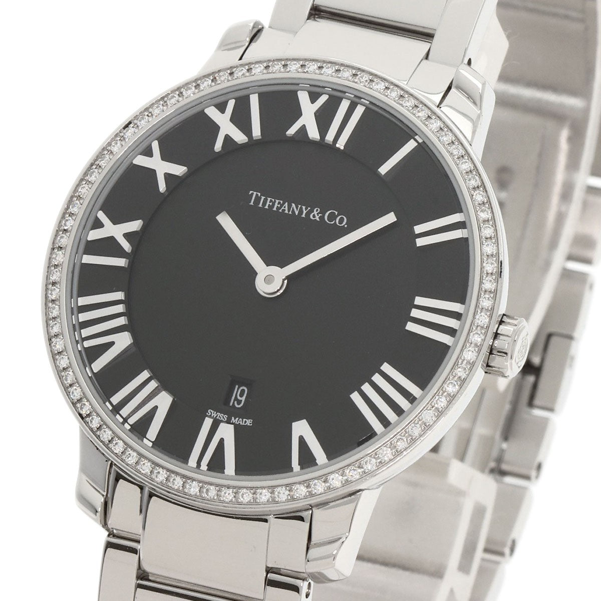 Tiffany&Co. Atlas Dome Bezel Diamond Watches Stainless Steel/Stainless