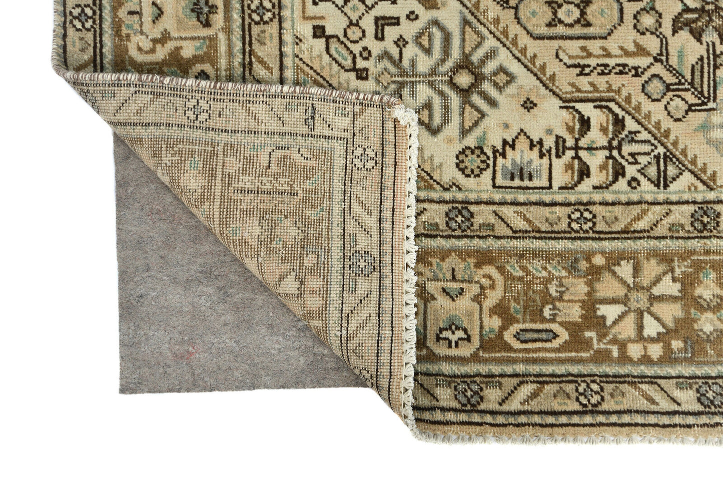 Vintage Oriental Rug Muted Floral Classic Carpet
