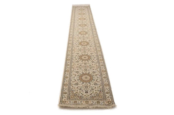 Extra Fine Floral Indo-Nain Runner Rug Oversized