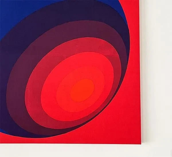 Panton Designed for Vintage 43 x 35 inches Luna Red Fabric Panel from 1979