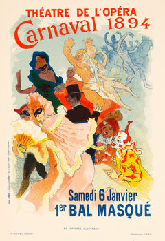 Chret  Carnaval 1894 Opra  Original 1896 Chaix Lithograph  Les Affiches Ill