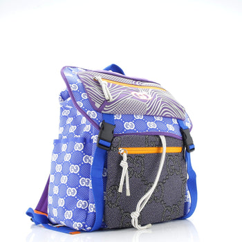 Gucci Panelled Double Buckle Backpack Gg Jacquard Nylon And Rubber Large