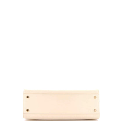 Bvlgari Logo Convertible Tote Embroidered Leather Medium