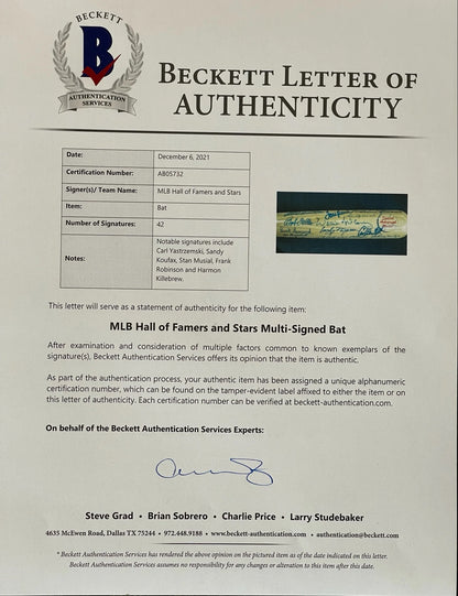 Hall Of Fame & Legends Autographed Cooperstown Bat (Beckett)