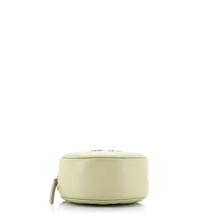 Chanel French New Wave Round Clutch With Chain Quilted Caviar
