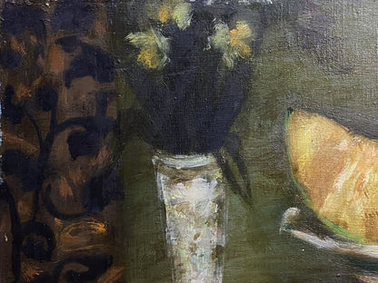 Eugne Baboulne Original Oil Painting "Le Melon Despagne" 1978  Still Life