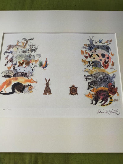 Brian Wildsmith Signed Giclee Print "The Tortoise And The Hare" Childrens Book