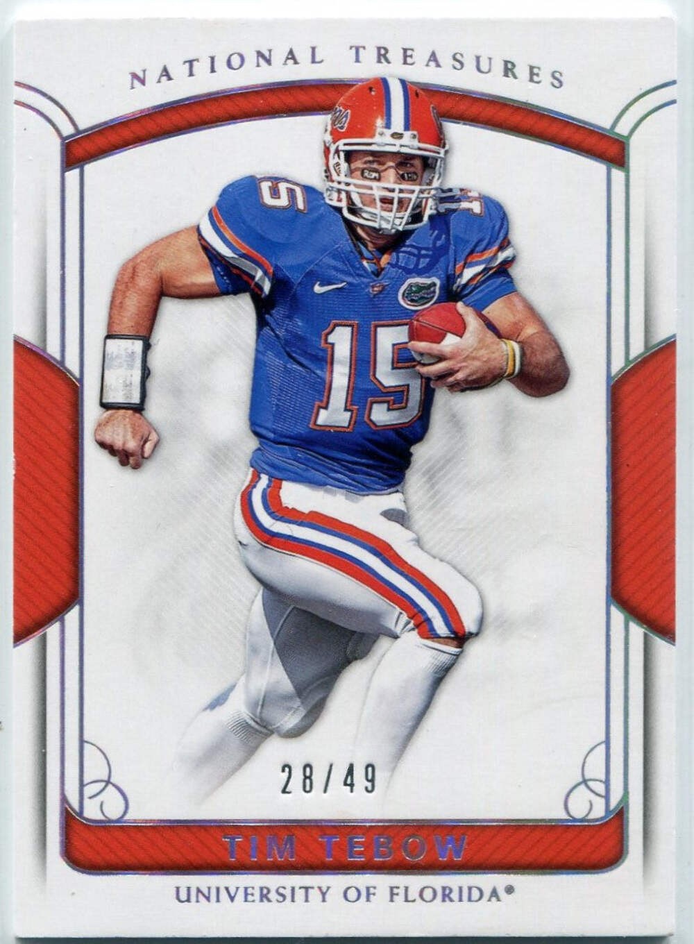 Tim Tebow 2018 Panini National Treasures Card #28/49