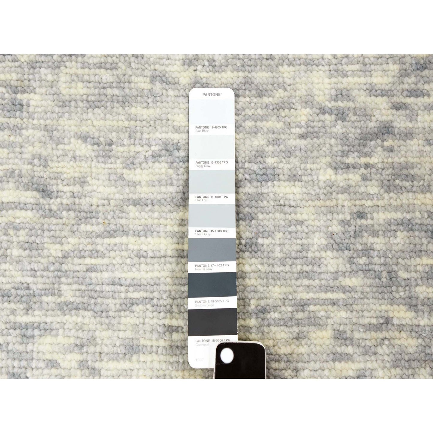 12'1"X18' Gray Art Deco Collection Soft Wool Hand Knotted Oversized Rug