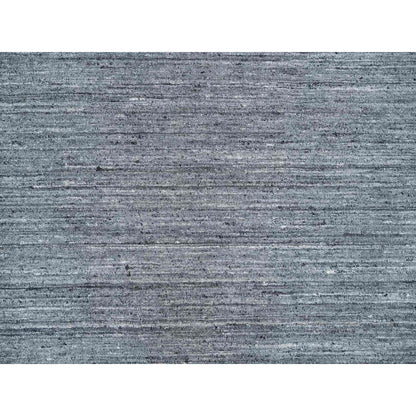 10'3"X14' Arsenic Gray Pure Wool Hand Loomed Modern Striae Design Rug