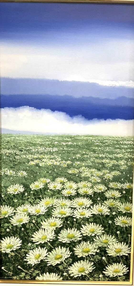 Wayan Suarmadi Oil Painting Water Flower 2001, Large Floral Landscape, Signed