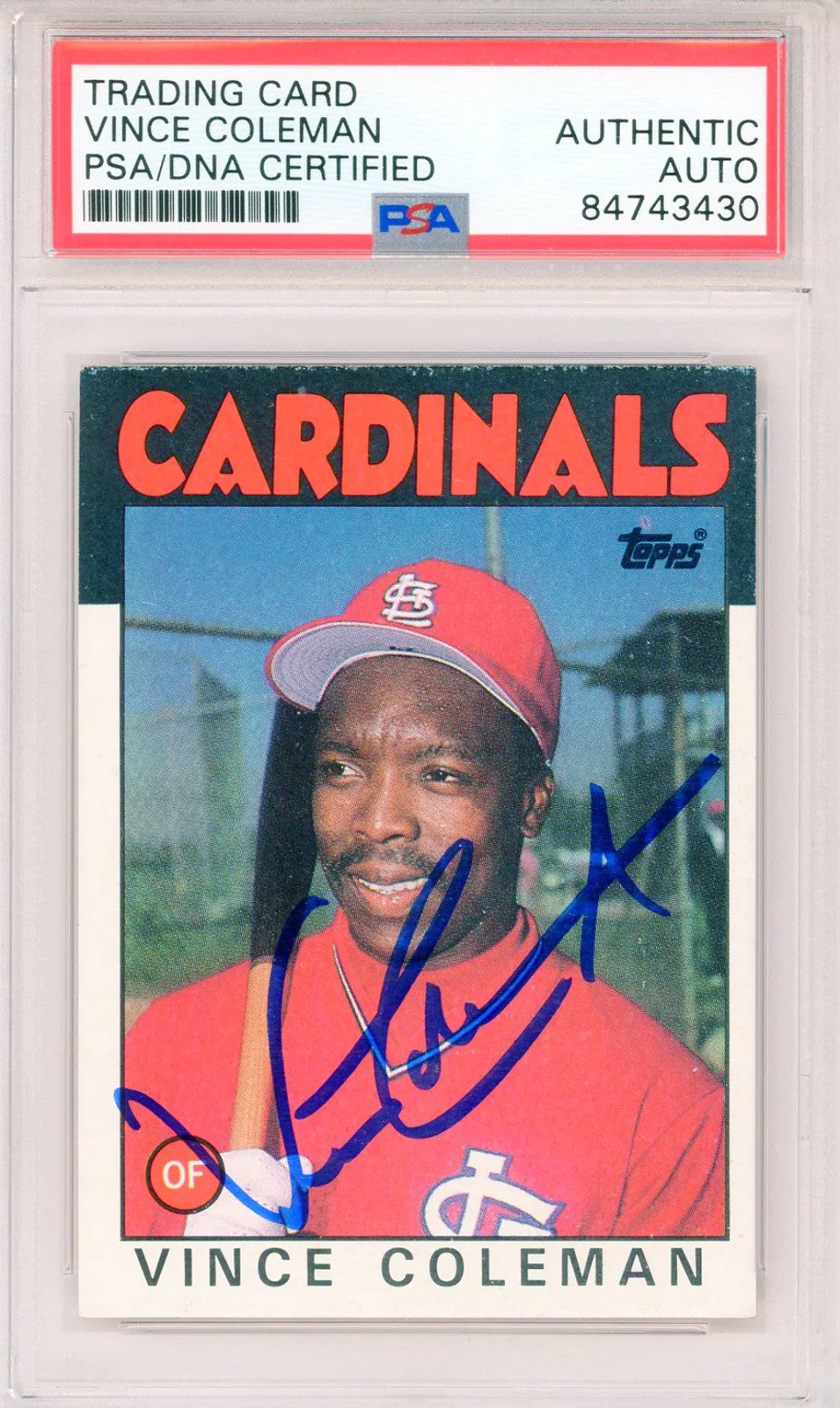 Vince Coleman 1986 Topps Rookie Card #370 (PSA)