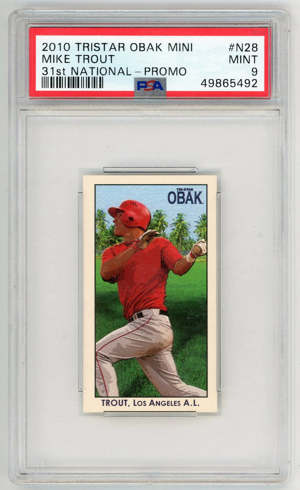 Mike Trout 2010 Tristar Obak Mini 31St National #N28 Psa Mt 9
