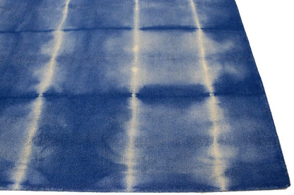 Tie-Dye Design Navy Blue Hand-Tufted Plush 5X8