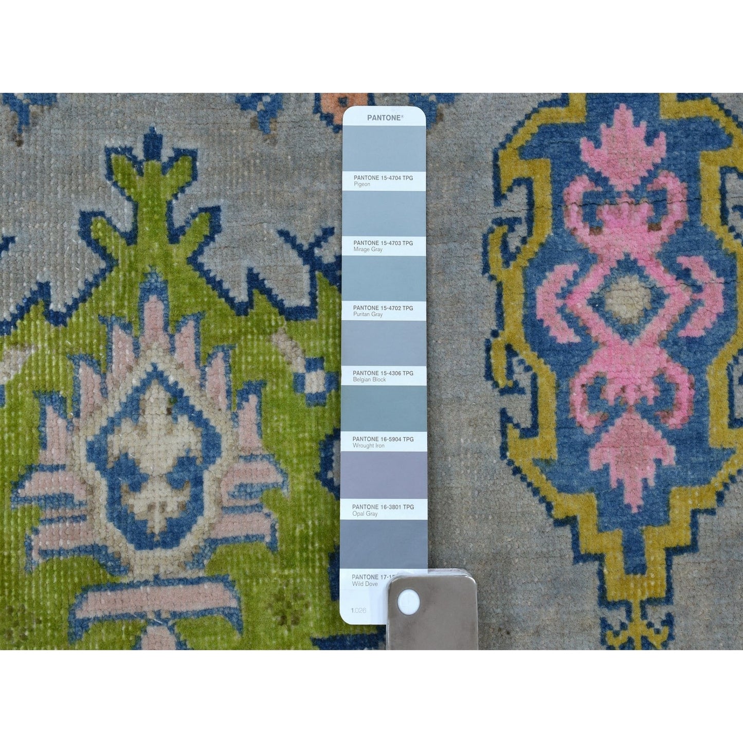 3'10"X5'5" Colorful Gray Fusion Kazak Pure Wool Hand Knotted Oriental Rug
