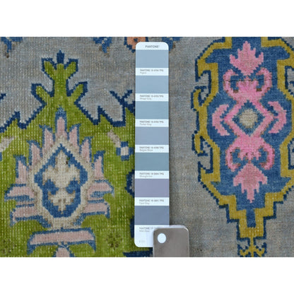 3'10"X5'5" Colorful Gray Fusion Kazak Pure Wool Hand Knotted Oriental Rug