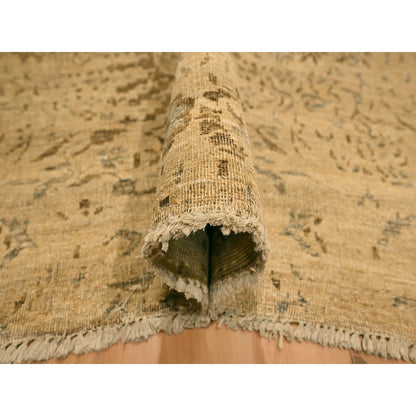 7'9"X10'1" Brown Arts And Crafts Design Natural Wool Hand Knotted Rug
