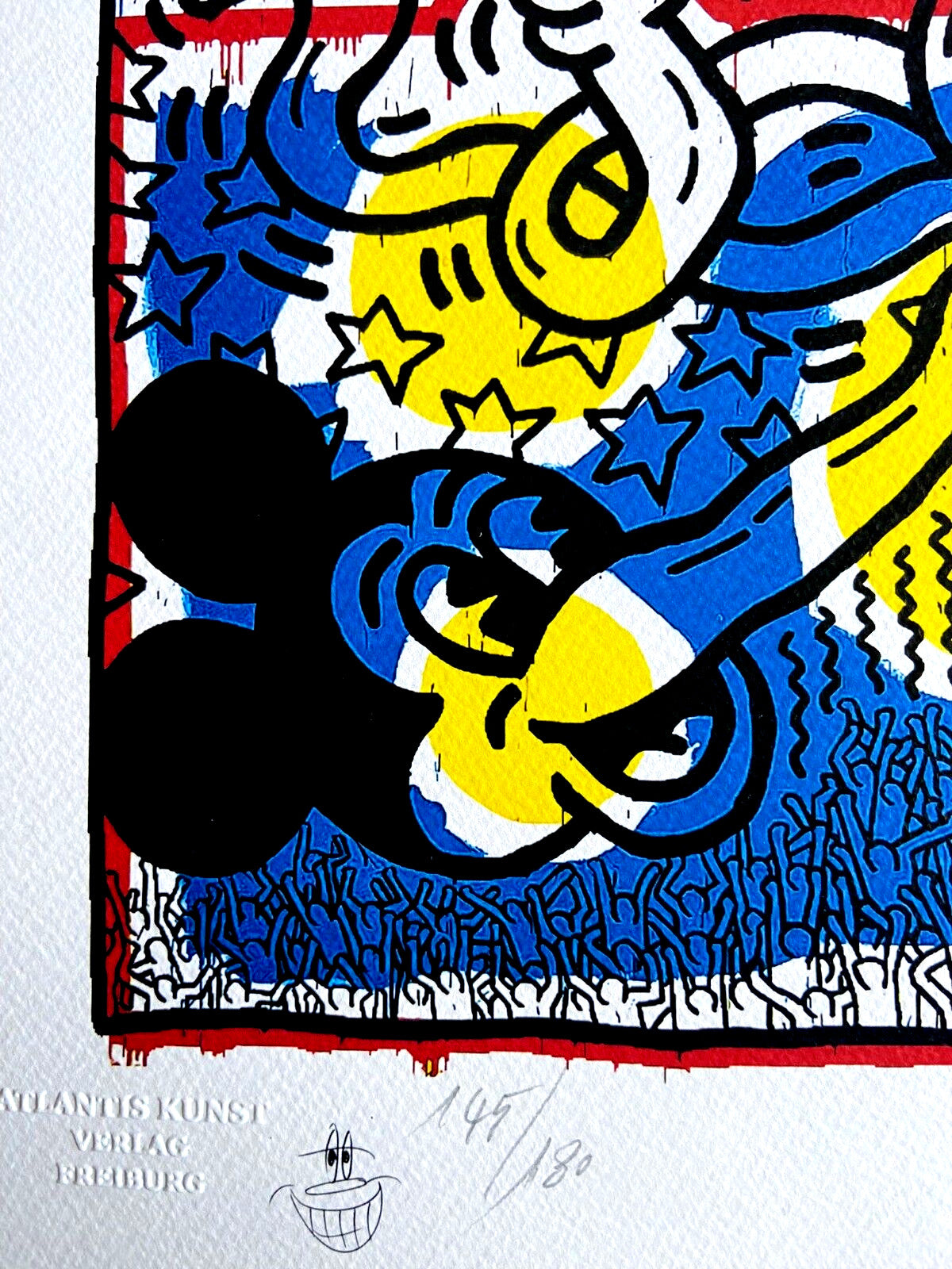 Keith Haring Lithograph Signed Numbered Stamp, Jeff Koons
