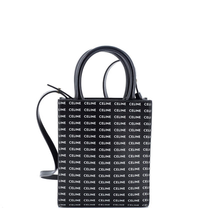 Celine Vertical Cabas Tote All Over Logo Print Leather Mini