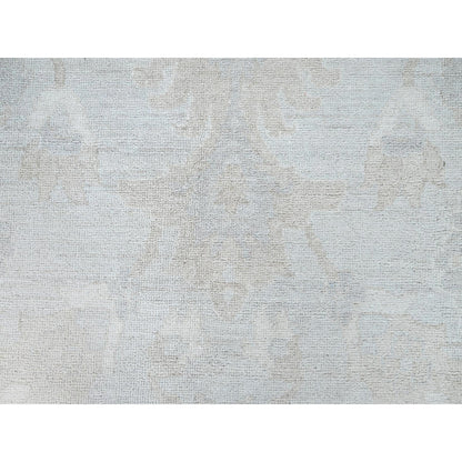 9'1"X12' Sterling Gray Hand Knotted Afghan Peshawar Wool Geometric Rug