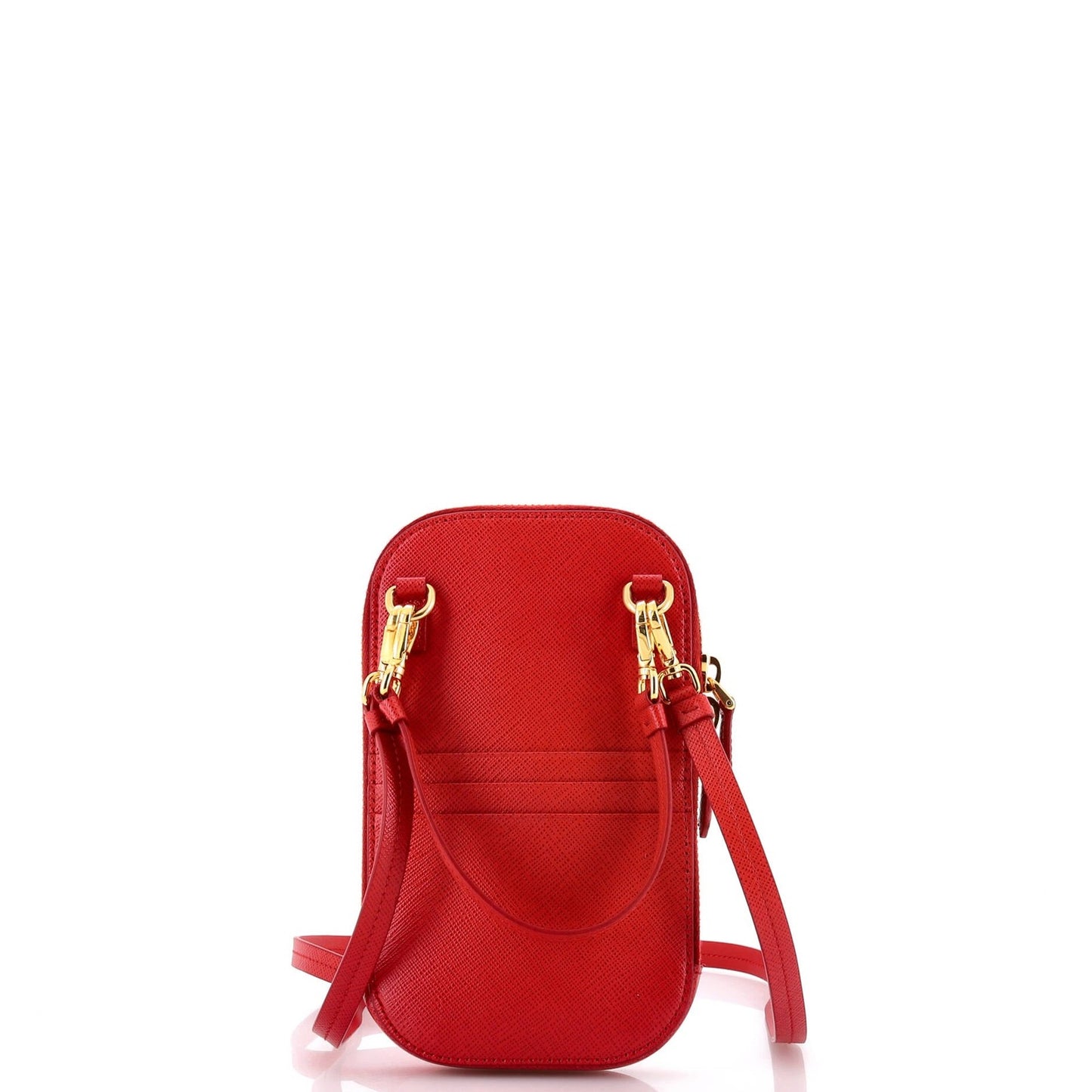 Prada Zip Phone Holder Crossbody Bag Saffiano Leather