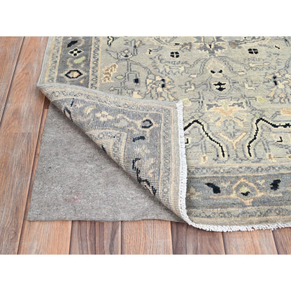 3'X4'10" Grandma Gray Wool Seeripe Heris Hand Knotted Oriental Rug