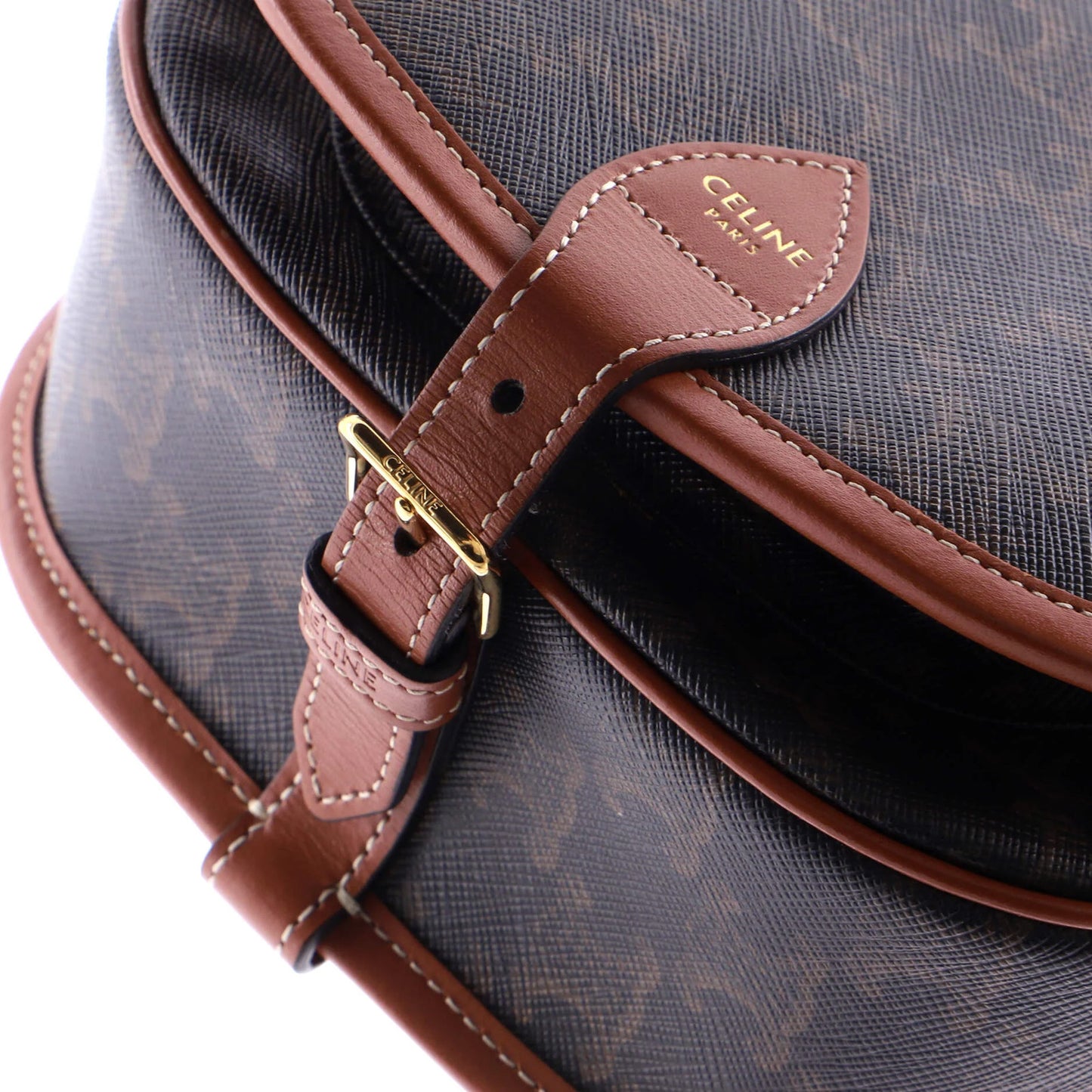 Medium Celine Folco Bag Triomphe Coated Canvas