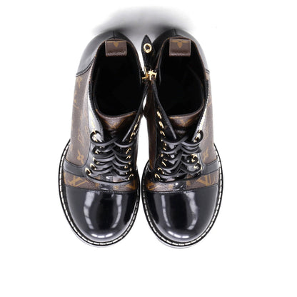 Louis Vuitton Women'S Star Trail Ankle Boots Monogram Canvas With Patent