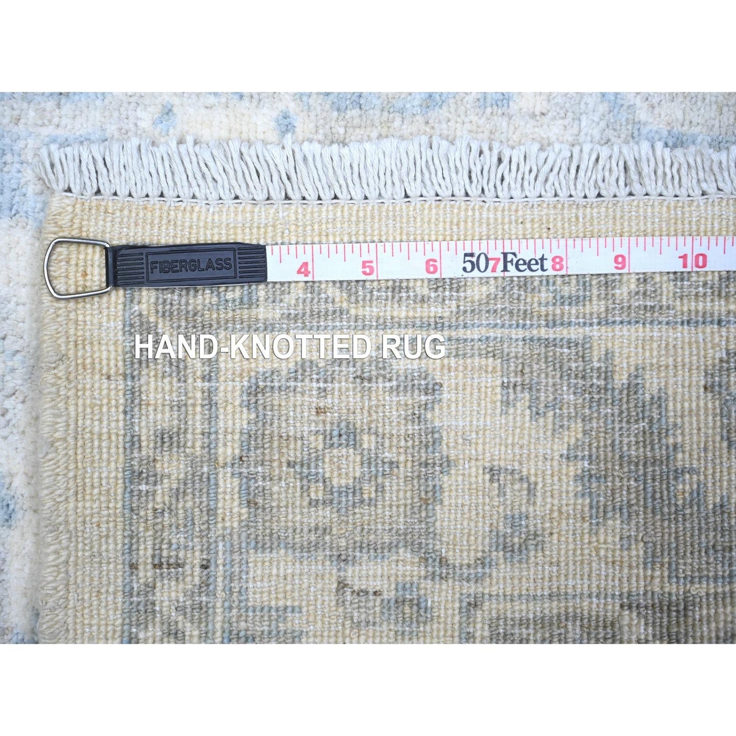 4'X5'9" Commercial White Finer Peshawar Wool Hand Knotted Oriental Rug