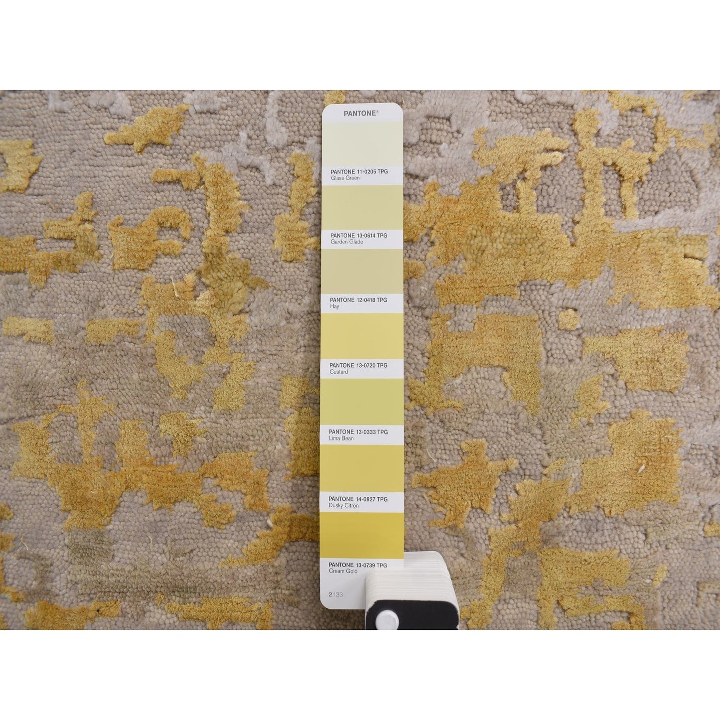 2'7"X11'9" Bone Brown Abstract Design Hand Knotted Runner Oriental Rug