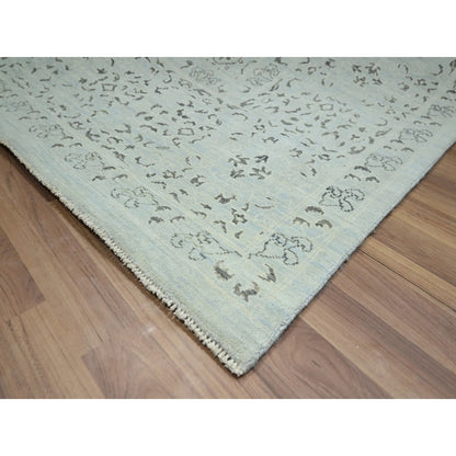 9'1"X12' Beau Blue Pre Historic Mamluk Design Hand Knotted Pure Wool Rug