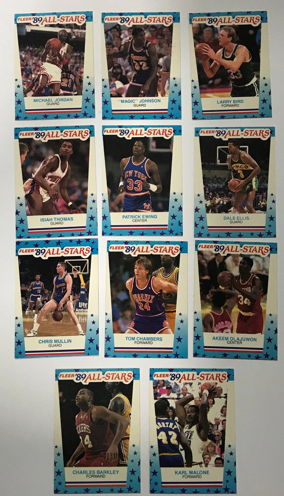 STICKERS COMPLETE BASKETBALL FLEER SET 1989 90