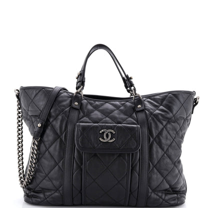 Chanel Casual Riviera Tote Quilted Calfskin Large