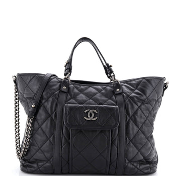 Chanel Casual Riviera Tote Quilted Calfskin Large