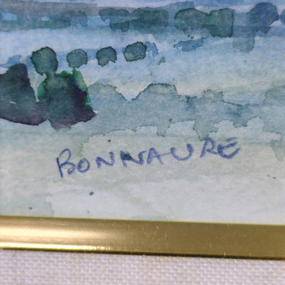 French Art Original Watercolor Signed Framed Landscape
