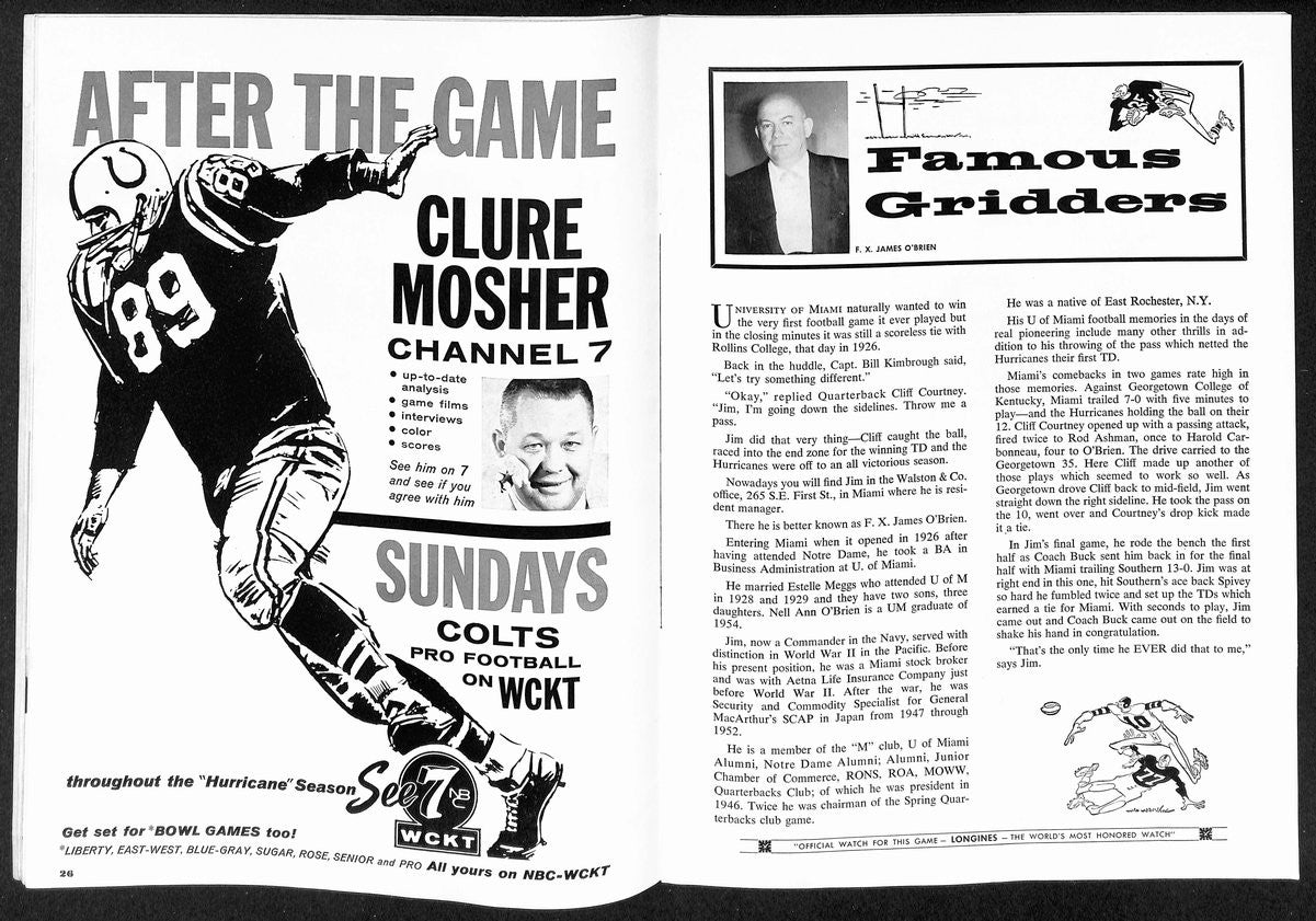 1960 Orange Bowl Miami  Vs Notre Dame College Football Game Program 196682