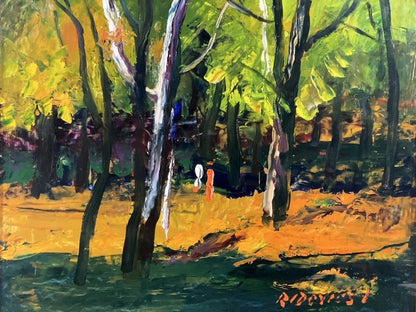 Laszlo Ridovics Original Oil Painting "Autumn" Hungarian Master Eastern Europe