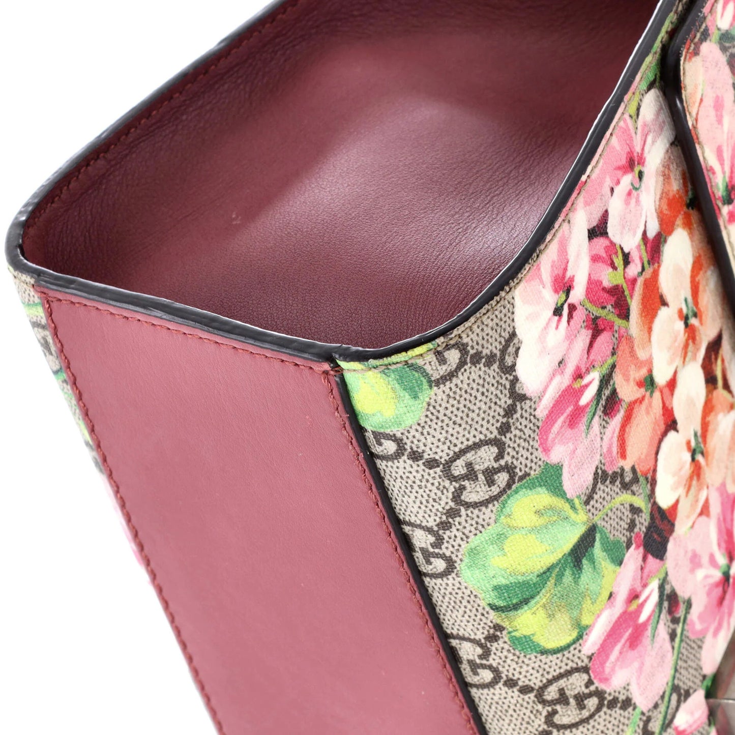 Gucci Padlock Shoulder Bag Blooms Print Gg Coated Canvas Medium