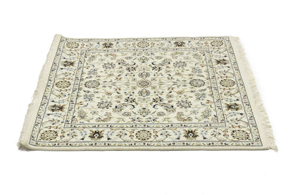 Hand-Knotted Cream Floral Classic Indo-Nain
