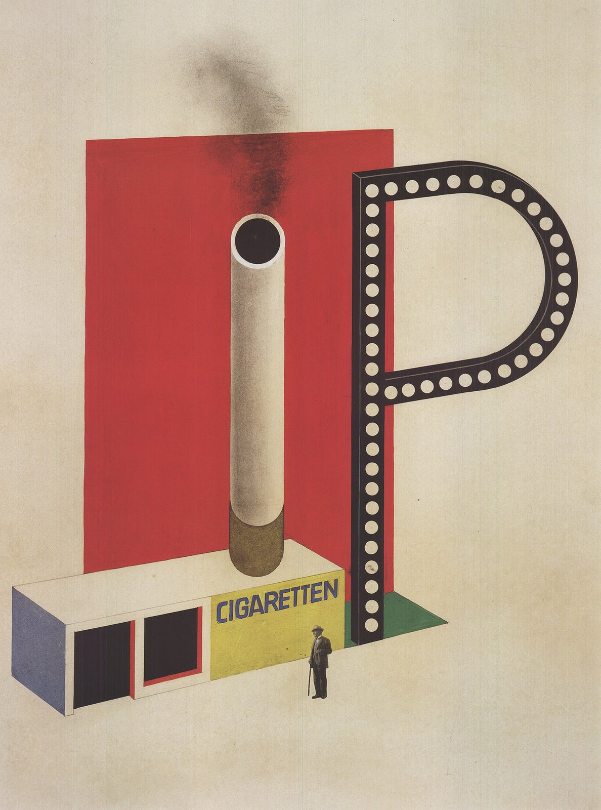 Herbert Bayer Verkaufs- Und Werbekiosk Zigarettenmarke P " Offset L