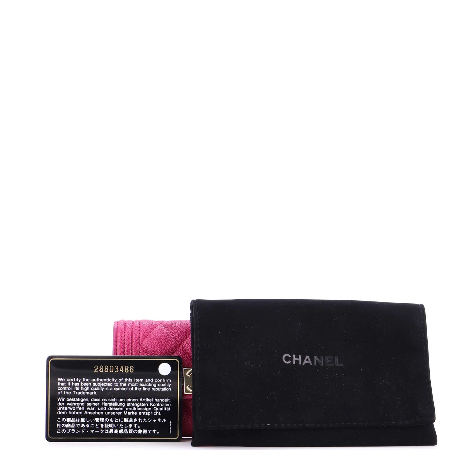Chanel Boy Flap Card Case Quilted Caviar