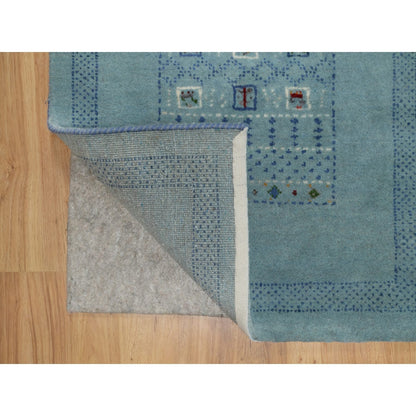 2'3"X4'5" Blue Modern Lori Buft Animal Figurine Wool Hand Knotted Mat Rug