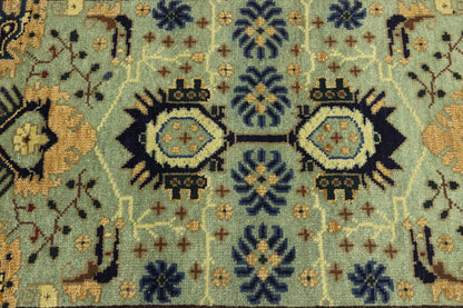 Geometric Tribal Oriental Runner Rug Light Gray